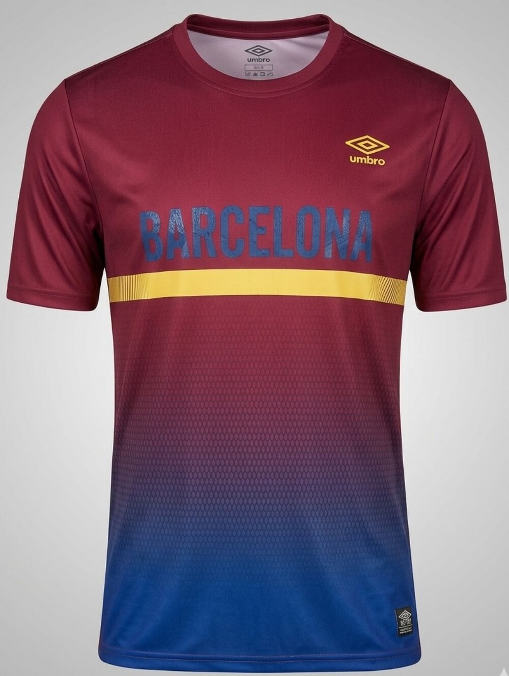 [[Umbro]] Barcelona Maroon & Blue Crew Neck Shirt